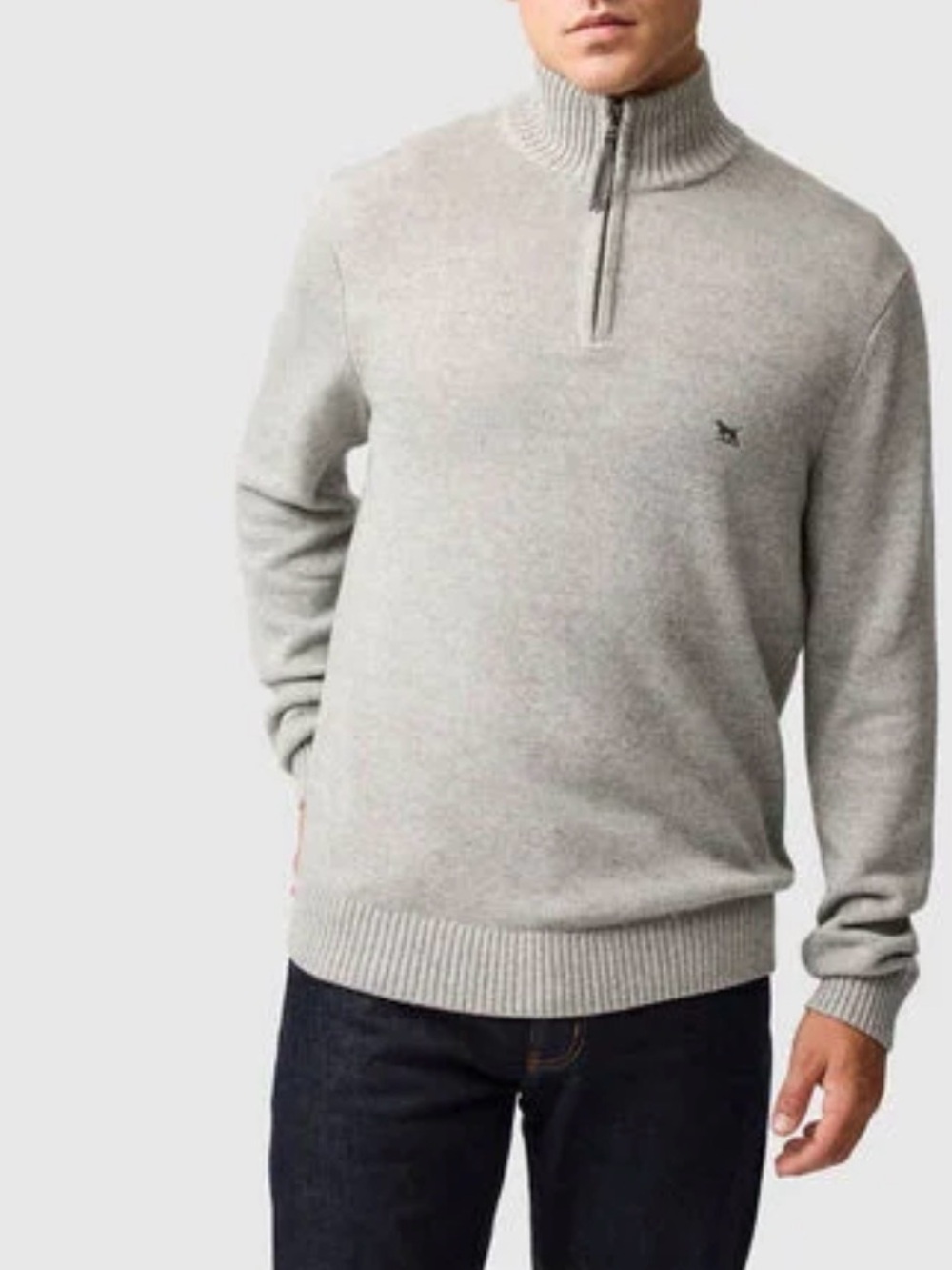 Rodd & Gunn Men’s Large 1/4 Zip Sweater Cotton Knit Pullover Oatmeal Mock Neck